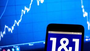 In this photo illustration a 1 & 1 Ionos logo seen displayed on a smart phone