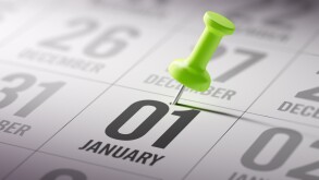 January 01 written on a calendar to remind you an important appo
