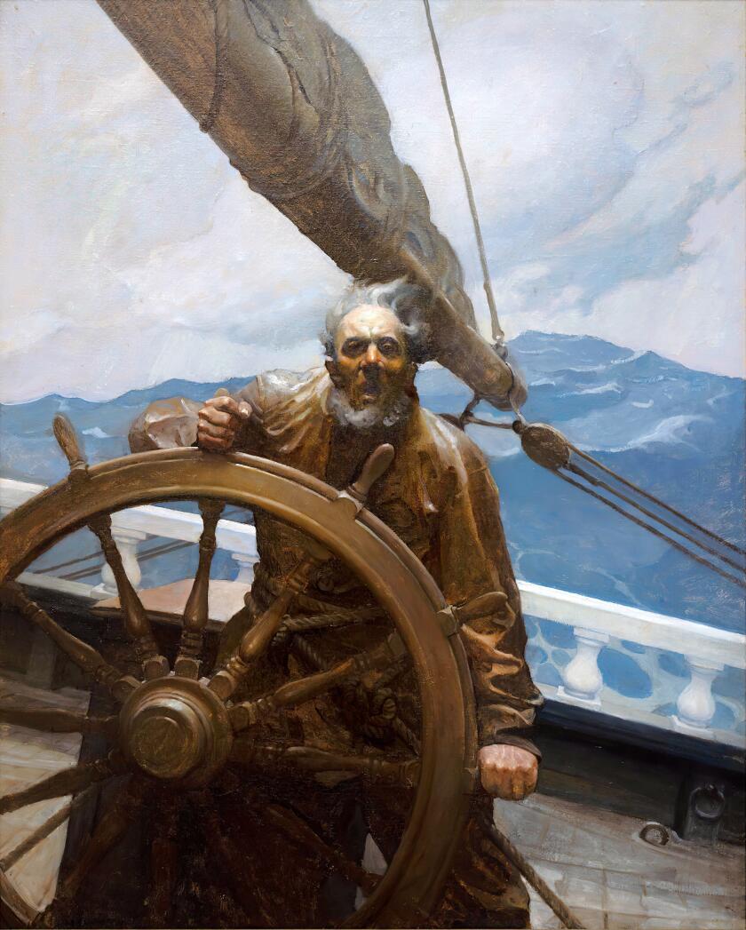 The Rakish Brigantine Sea Captain in the Storm by NC Wyeth