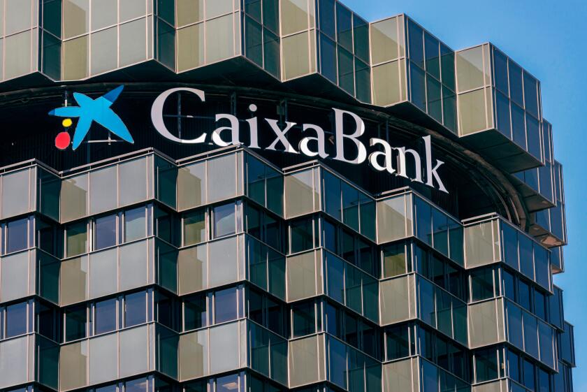 CaixaBank headquarters and the Banking Fundacion "la Caixa" in Barcelona, Catalonia, Spain.