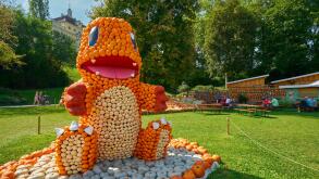 Artistic composition at Pumpkin Festival in Ludwigsburg Palace park, Germany