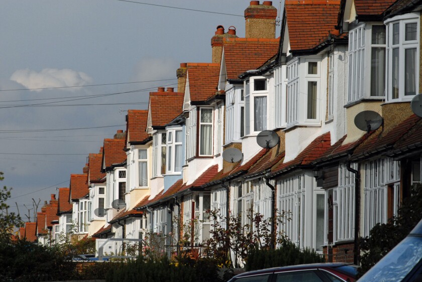 A row of Suburban semi-detached houses UK