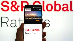 S and P Global Ratings displayed on mobile device