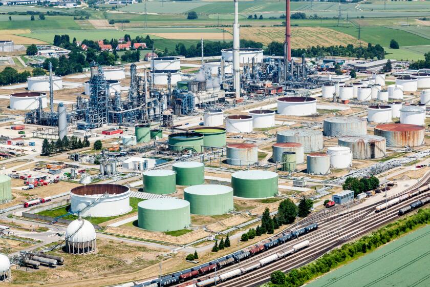 Aerial view, Gunvor Ingolstadt refinery GmbH, Ingolstadt, Upper Bavaria, Bavaria, Germany