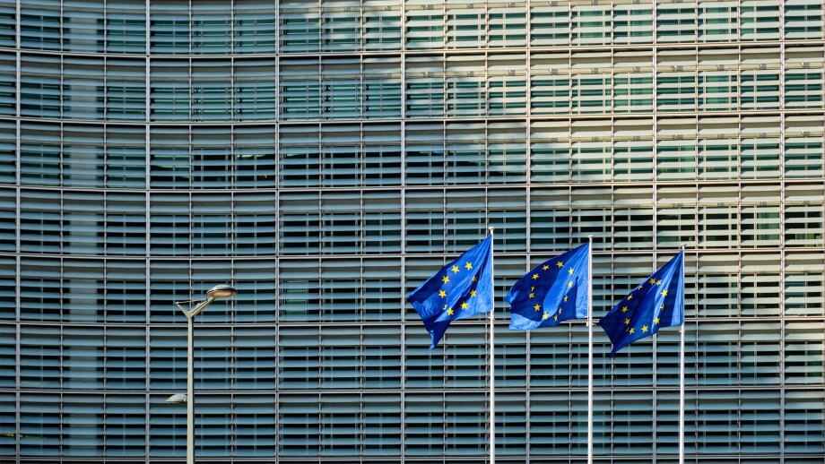 EU flags in front of European Commission