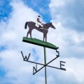 Weathervane in the shape of a racehorse and jockey
