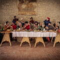 Montefiore Conca, Italy. 25th Sep, 2021. Rocca di Montefiore Conca, Italy. Daily life in the castle, XV century. The banquet Credit: Independent Photo Agency/Alamy Live News