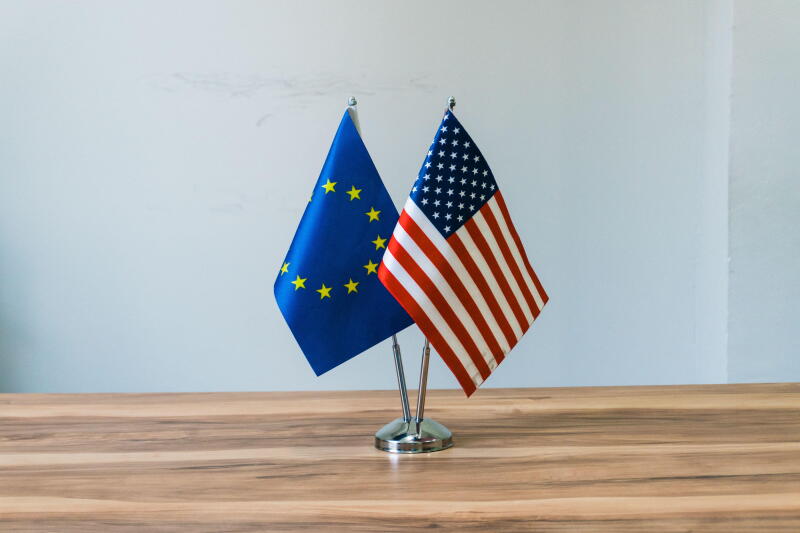 State flags on table. Political concept. Negotiations. Summit. Event.