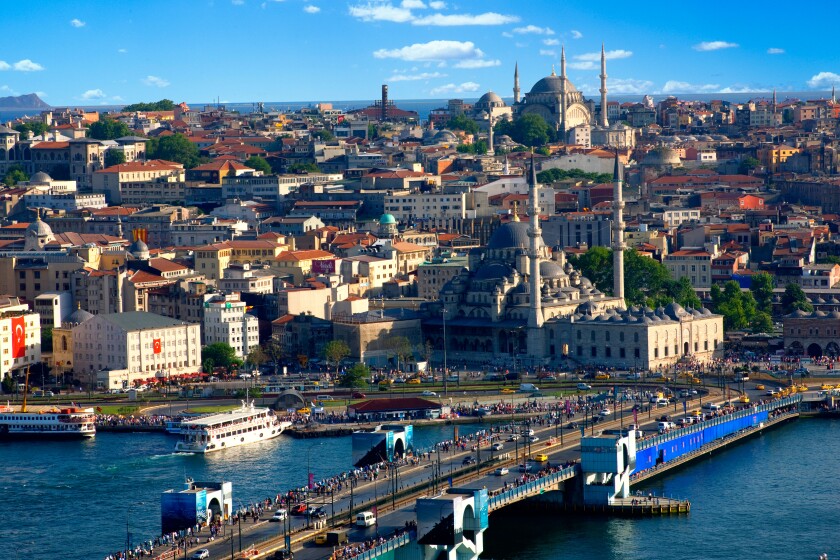 Istanbul view from galata tower. Image shot 2008. Exact date unknown.