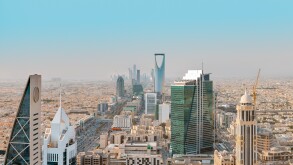 Saudi Arabia Riyadh landscape at Mourning - Riyadh Tower Kingdom