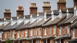 Victorian terraced housing on Worting Road, Basingstoke, UK. Concept: England housing market, mortgage deals, property prices, buy to let