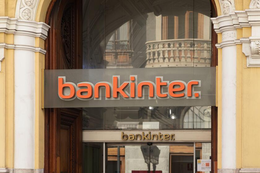 VALENCIA, SPAIN - OCTUBRE 14, 2021: Bankinter is a Spanish financial services company headquartered in Madrid