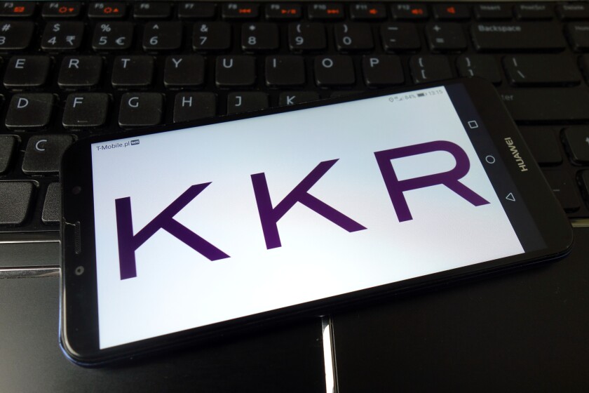 KONSKIE, POLAND - January 11, 2020: Kkr global investment firm logo on mobile phone