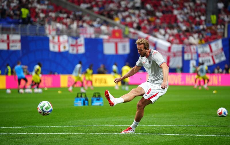 England's Harry Kane warming up ahead of the FIFA World Cup Round of 32 match at Atlanta Stadium. Picture date: Wednesday July 1, 2026.